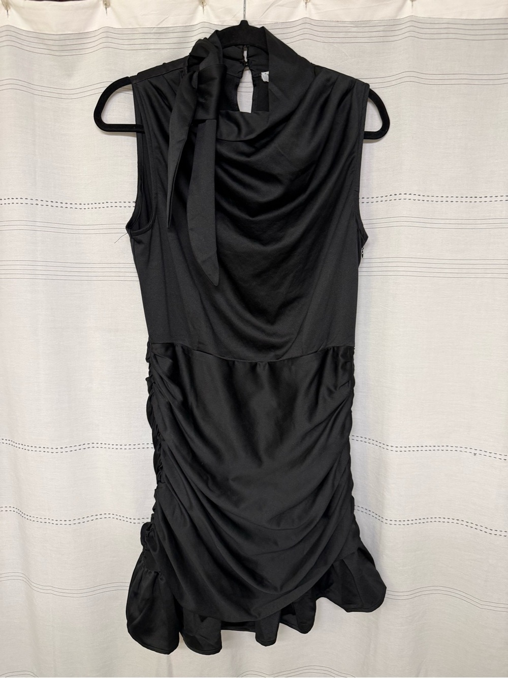 TCEC Black Sleeveless Ruched Mini Dress